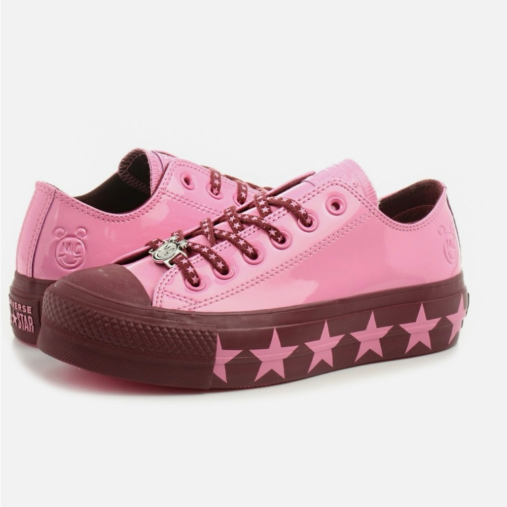 Converse by Miley Cyrus Lift Ox Pink and Burgundy Star Sneakers